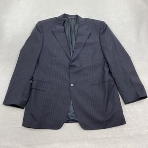 Canali Jacket Mens 38R**? Blue 2 Button Front ool Blazer Striped Made In Italy